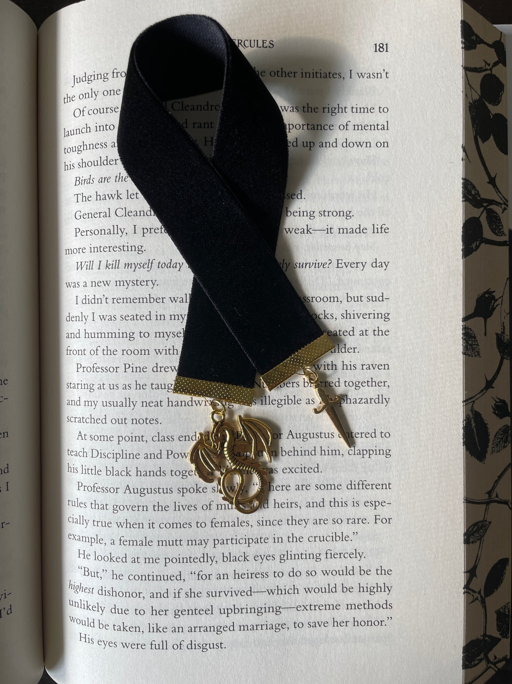 Dragon & Dagger Velvet Bookmark
