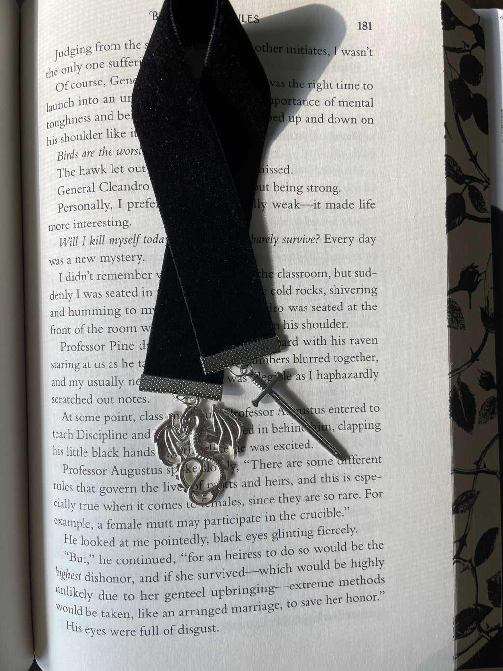 Dragon & Sword Velvet Bookmark