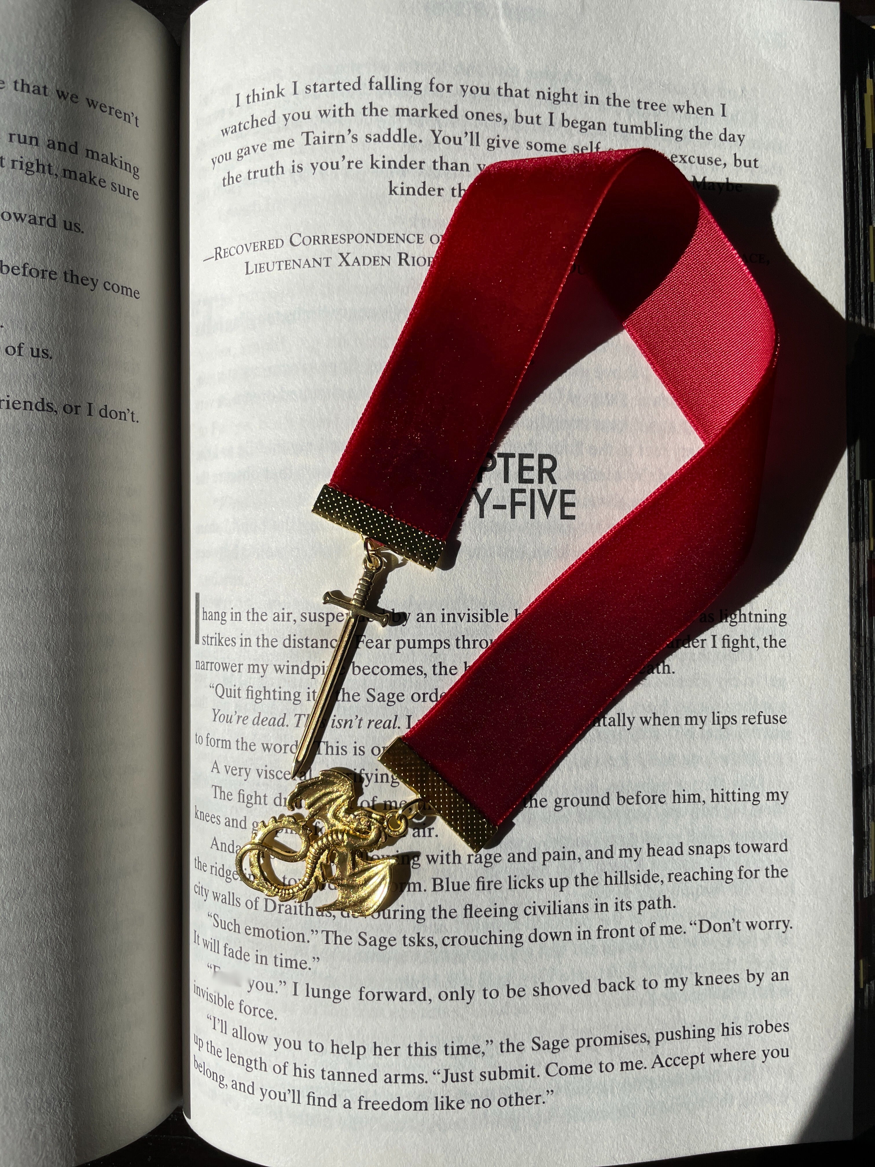 Dragon & Sword Velvet Bookmark