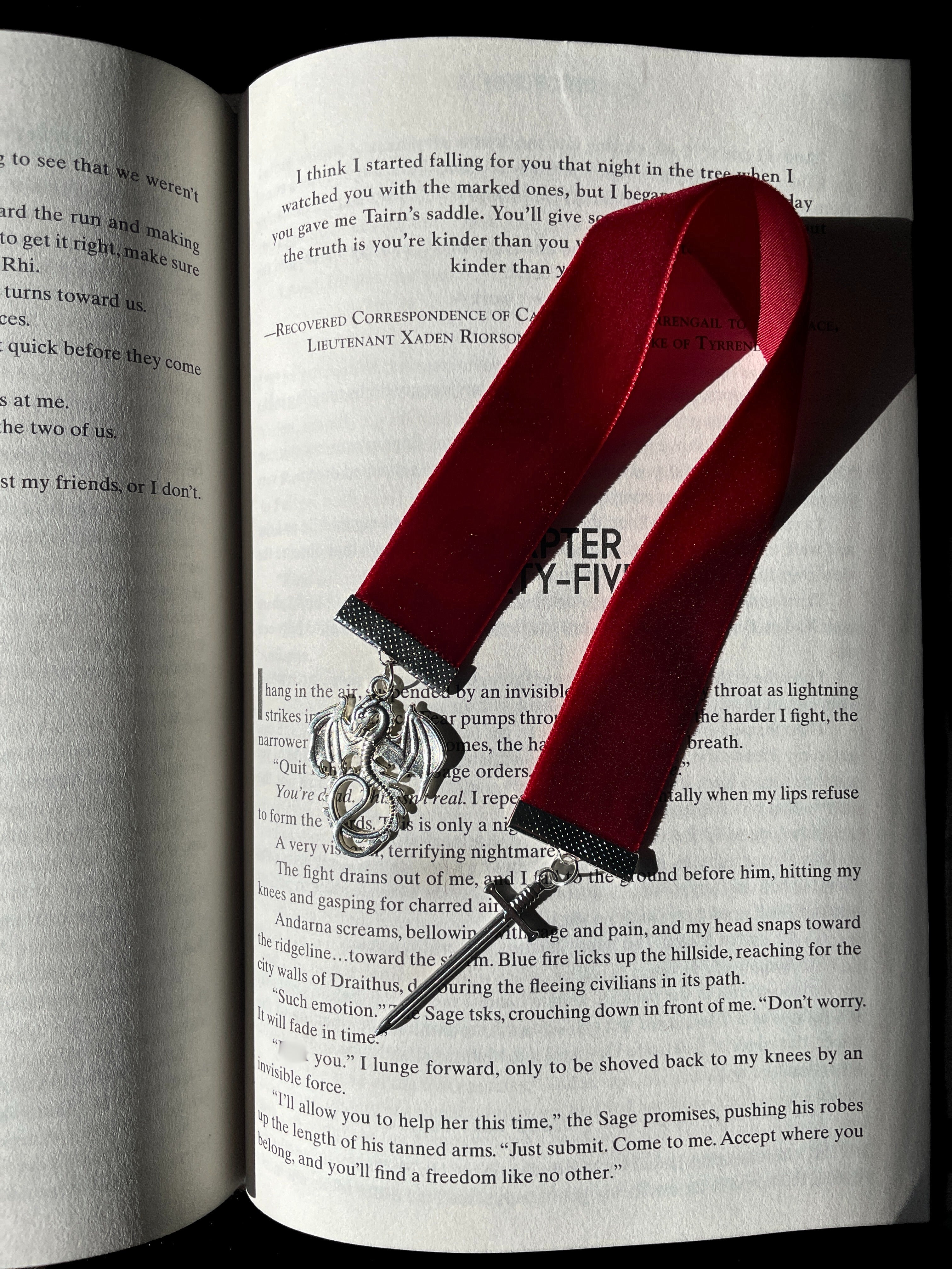 Dragon & Sword Velvet Bookmark