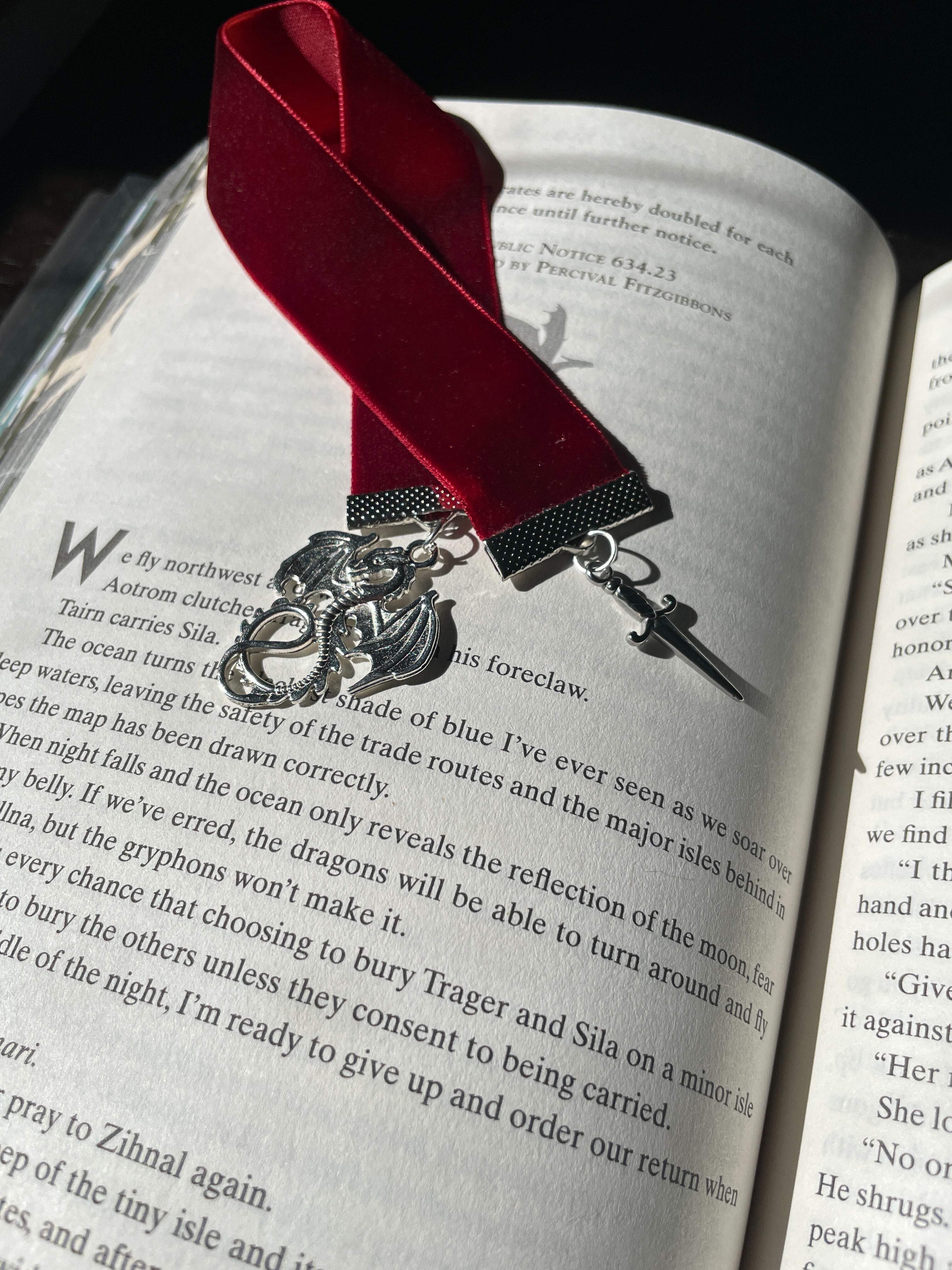 Dragon & Dagger Velvet Bookmark
