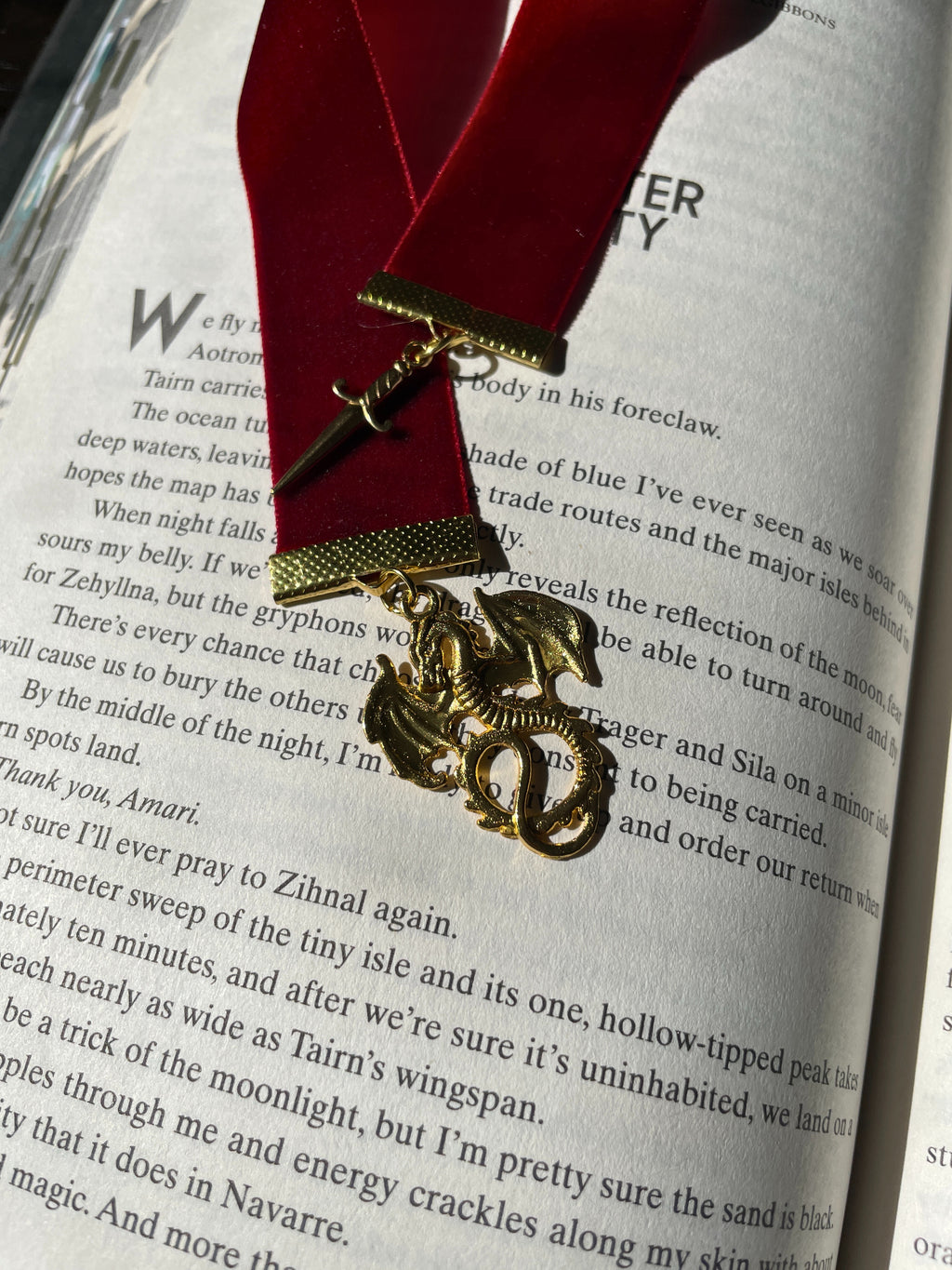 Dragon & Dagger Velvet Bookmark