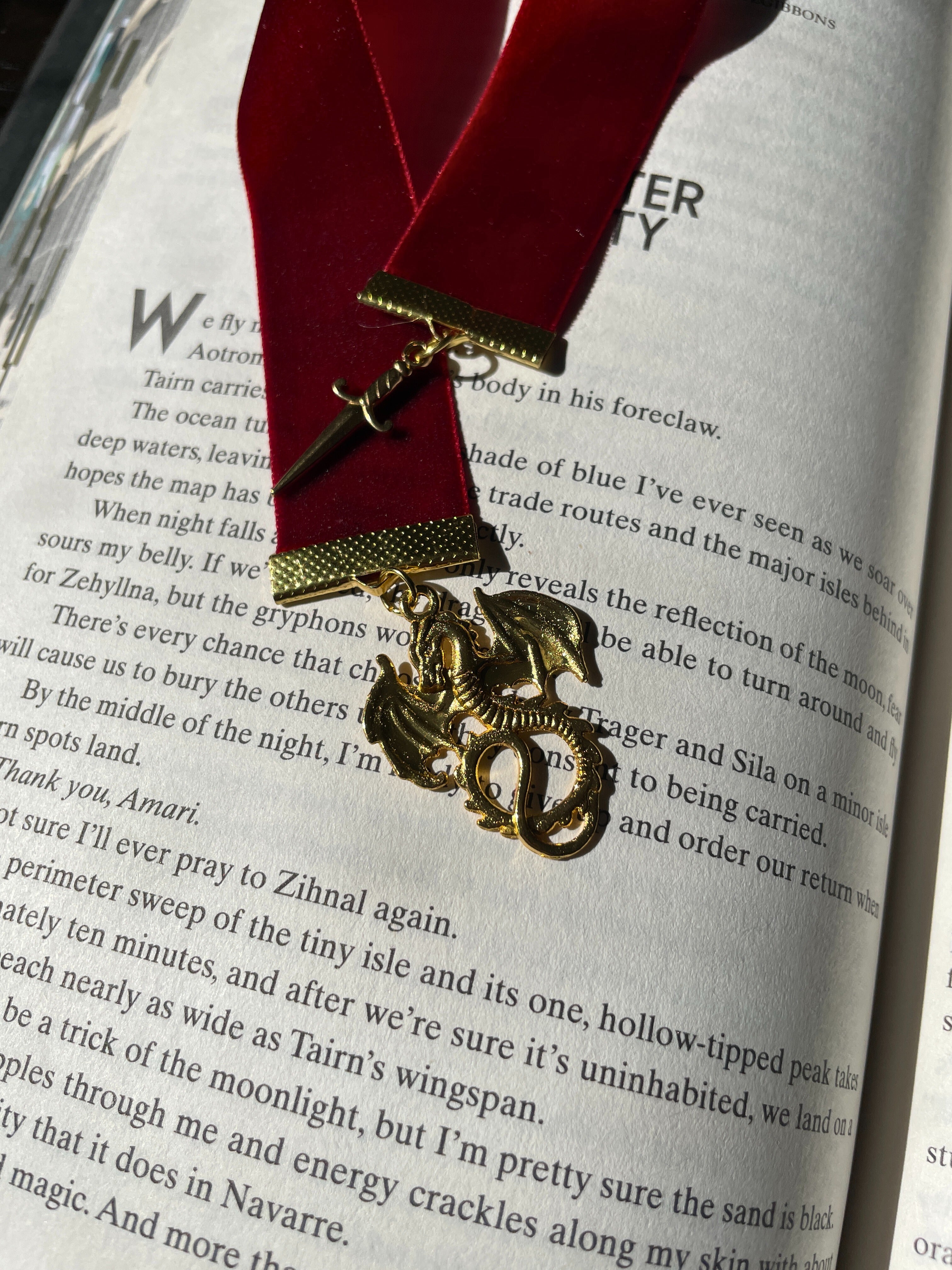Dragon & Dagger Velvet Bookmark