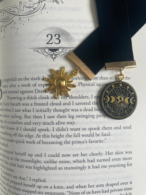 Black Velvet Moon & Sun Bookmark