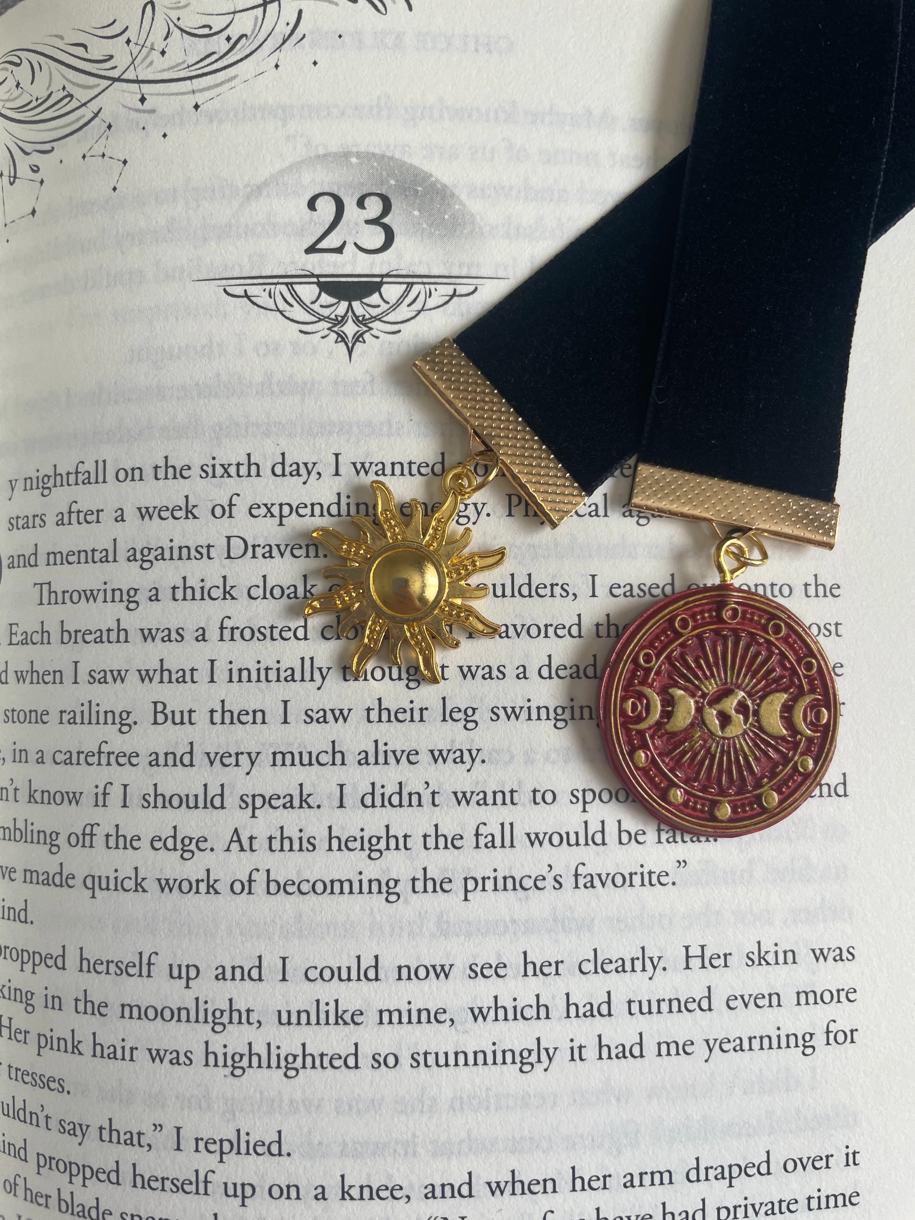 Black Velvet Moon & Sun Bookmark