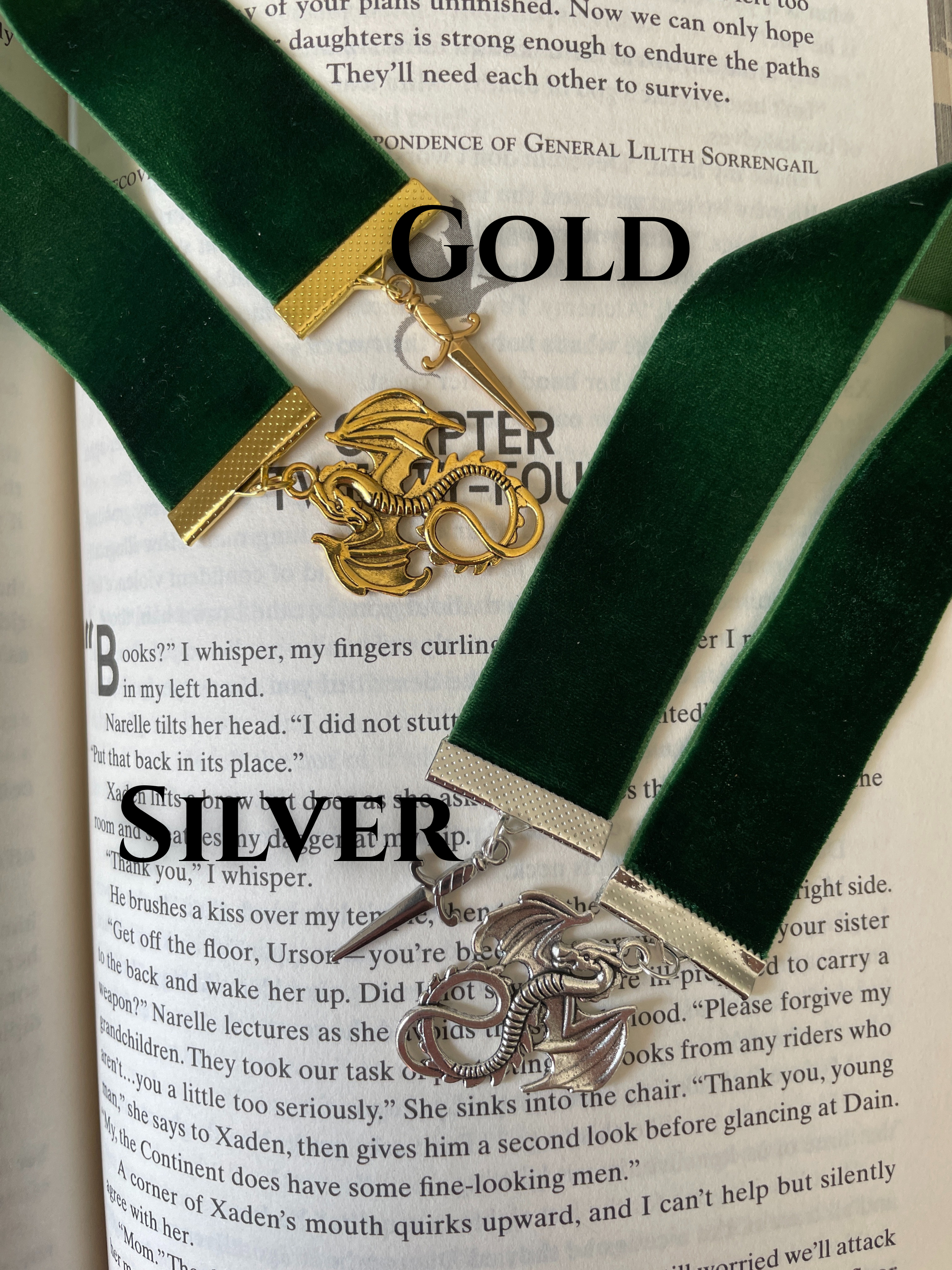 Dragon & Dagger Velvet Bookmark